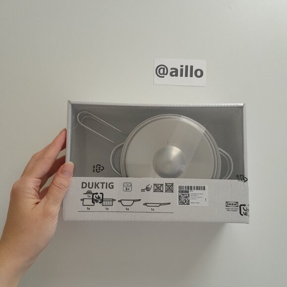 IKEA DUKTIG 5-piece toy cookware set, stainless steel color - Picture 3 of 17